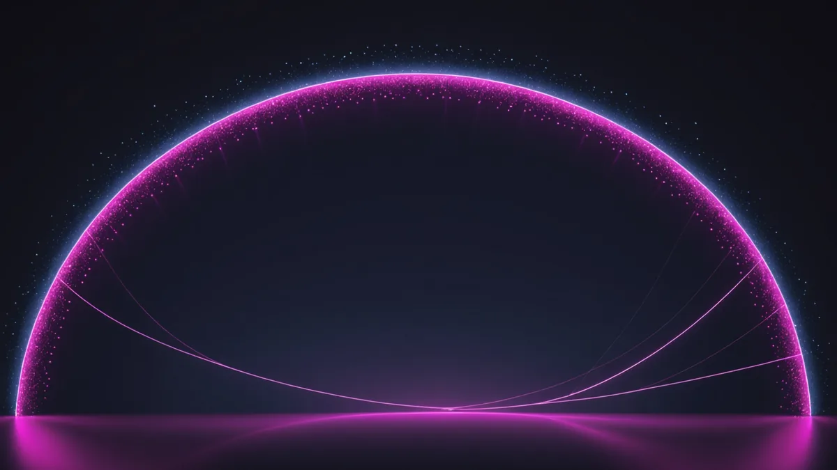 Abstract flowing arc representing a story beat structure on a dark background